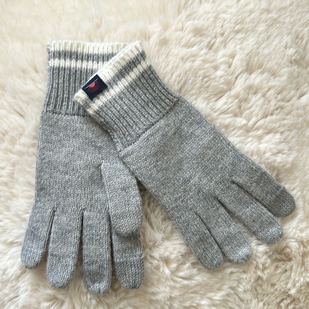 Faherty Wool Blend Women's Retro Stripe Knit Gloves